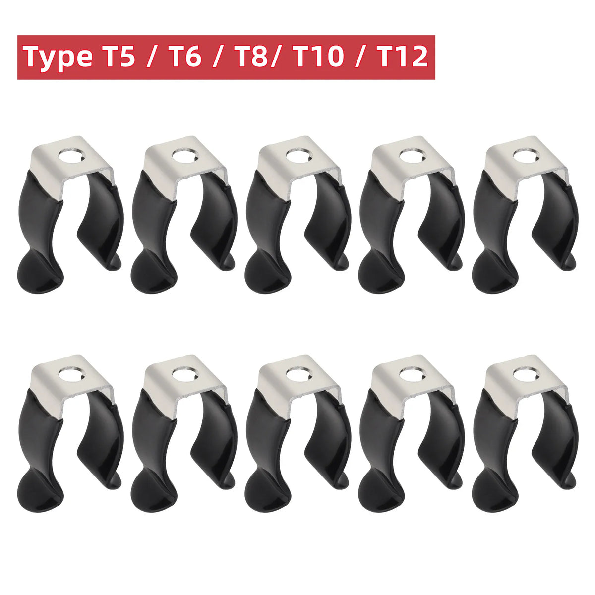 clips fixation blanc nickel moderne acier inoxydable t5 t6 t8 t10 t12 led