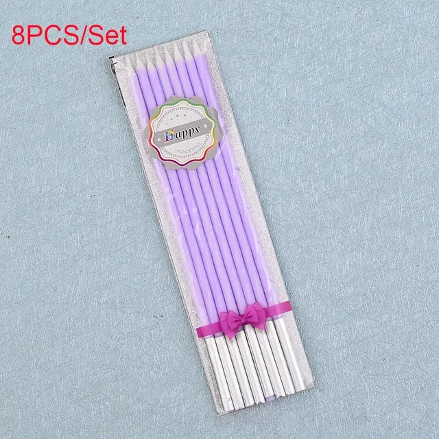 bougies holographiques violet vert bleu modernes pièces boîtes présentation transparentes