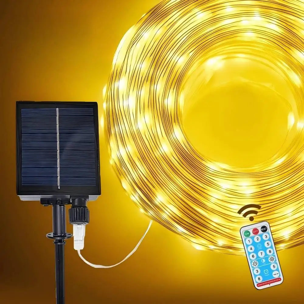 guirlande lumineuse solaire 100m 800led multicolor télécommande modes festif extérieur