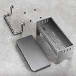 étagère cuisine moderne multifonctionnelle argentée lisse clips fixation minimaliste