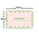 tapis moderne placemats rayures horizontales bleu clair rose vert respectueux environnement