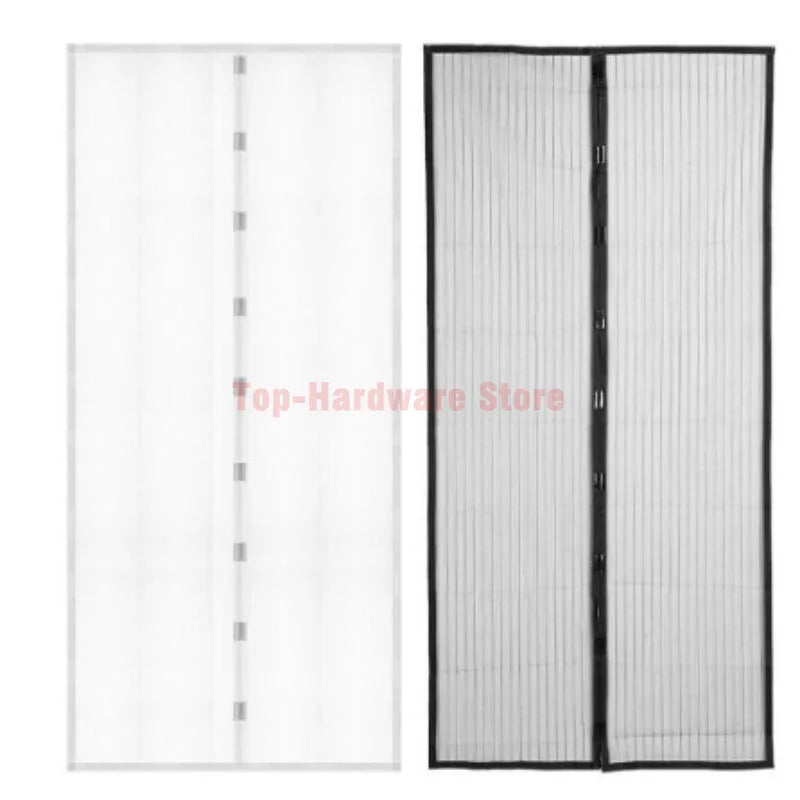 rideau porte magnétique anti insectes noir maille fine moderne aimants velcro