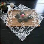 serviette table brodée florale imperméable blanc classique maison mariage fête round 43x100cm