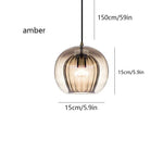 suspension lumineuse moderne transparent doré rayures verticales câble noir ampoules