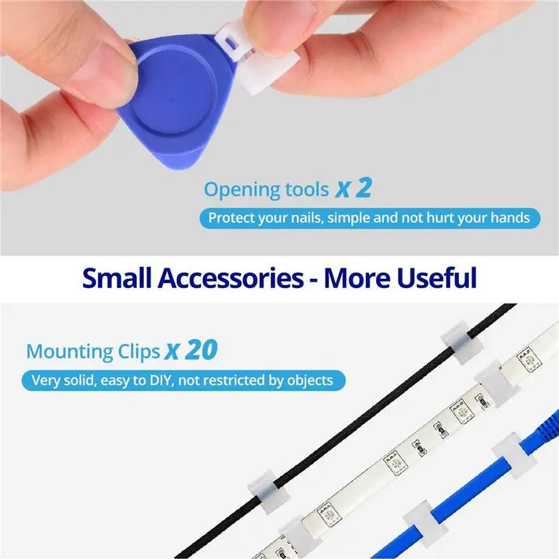 connecteurs led ruban blanc modernes forme sans joint outils clips fixation
