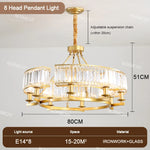 lustre moderne doré transparents rectangulaires corde salon chambre