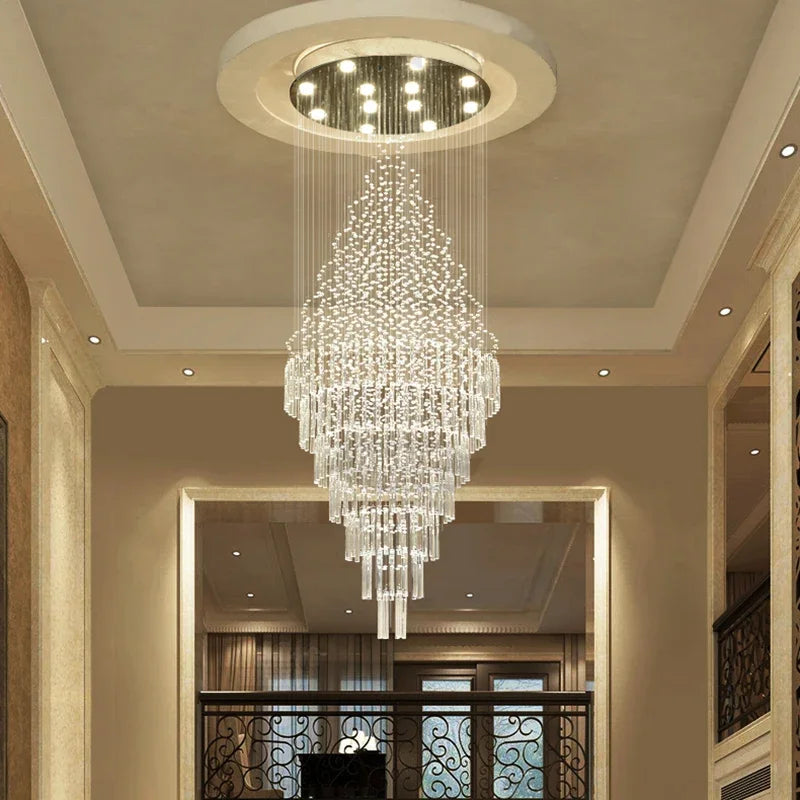 lustre moderne cristal transparent acier inoxydable flux lumineux haute certification