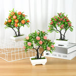 ornements décoration table bonsaï artificiel arbuste feuilles fruits colorés pot blancintérieur decorationfestivalmariage