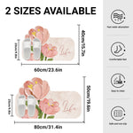 tapis bain caoutchouc antidérapant fleurs tulipe moderne rose violet life rapide absorbant