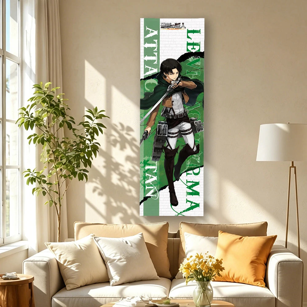 affiche murale anime vert white personnage attack on titan moderne large