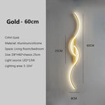 lampe murale led or noir ondulé moderne chambre salon étude entrée 10 15m²