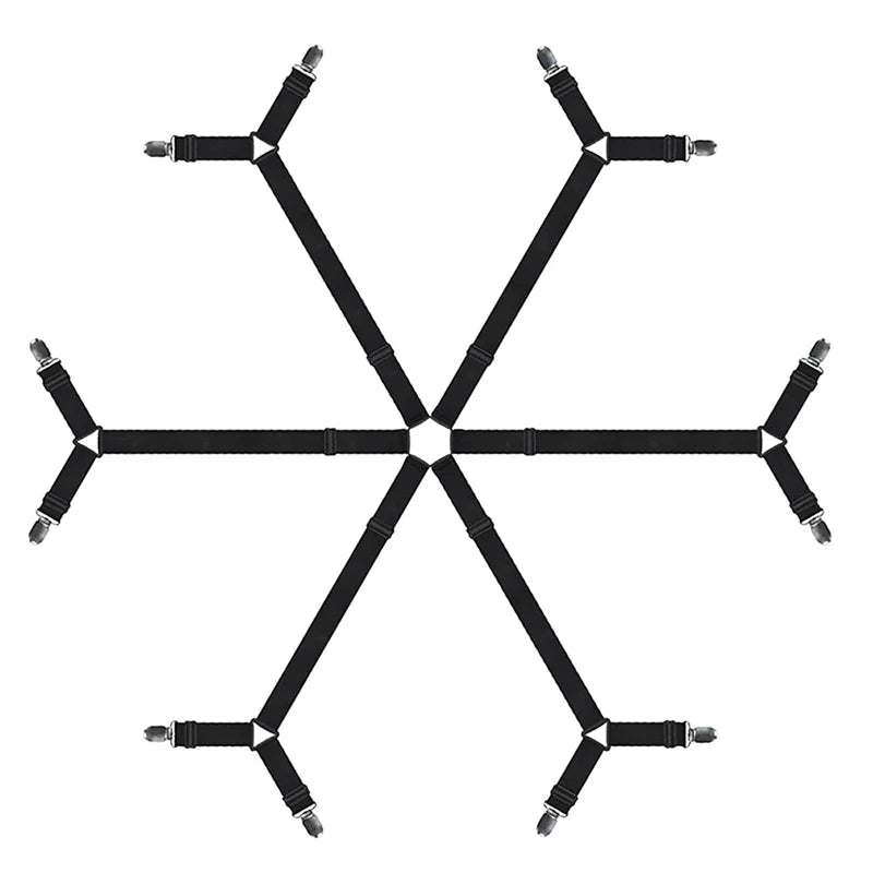 sangles élastiques ajustables clips métalliques maintien draps lit noir modernes 70cm 280cm