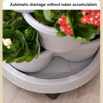 pots fleurs gris orange moderne roulettes plastique jardin adultes