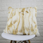 coussin patchwork fourrure lapin blanc beige simple décoratif moderne lit voiture
