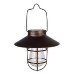 lampe solaire vintage transparente cuivre noir cage métallique filtre filament auto on offextérieur patio