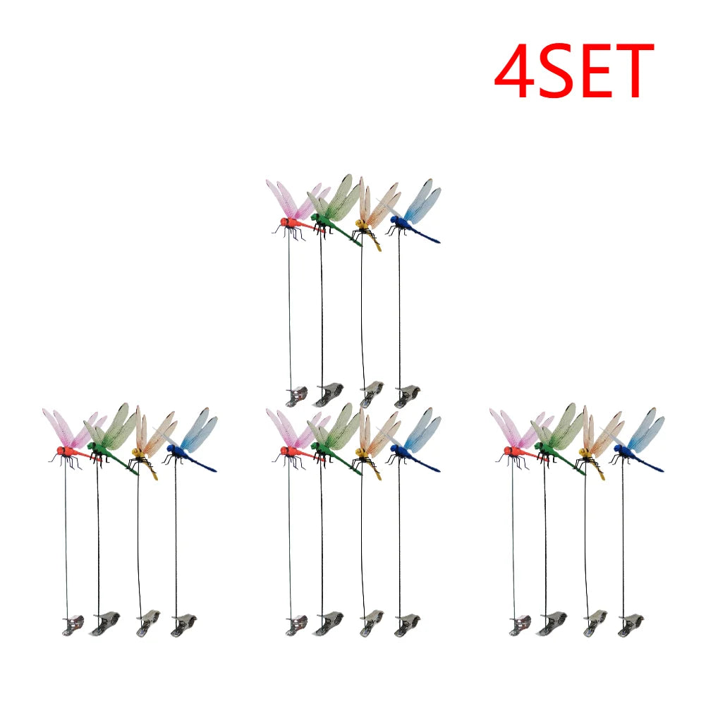 clips dragonfly multicolores imitation insectes decoratifs exterieur clips decoratifs jardin artificiels realistes