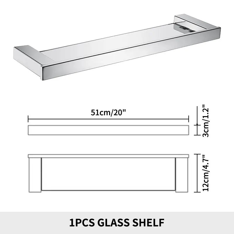 ensemble accessoires salle bain chrome moderne étagère murale porte serviettes porte savon porte rouleau