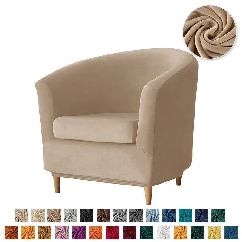fauteuil moderne housse velours polyestère extensible protection canapé place bar chambre salon blanc beige