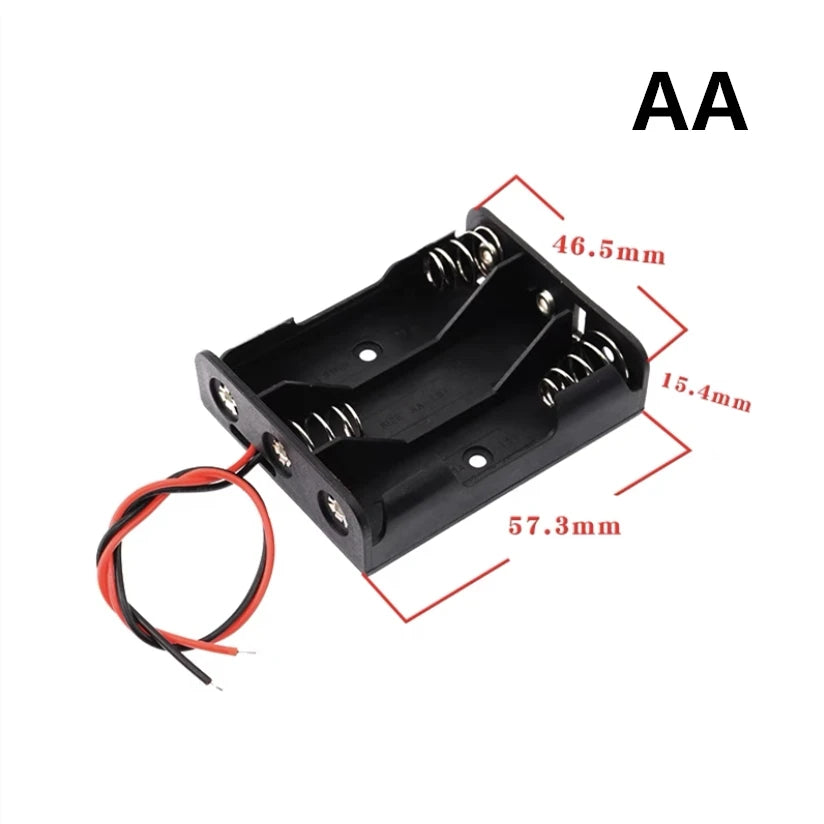 boîtes rangement batteries 18650 AA noires clips pratiques emplacements multiples