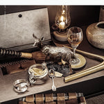 décoration bronze doré figurines cerfs texturées vieillies rustique vintage éléments maison