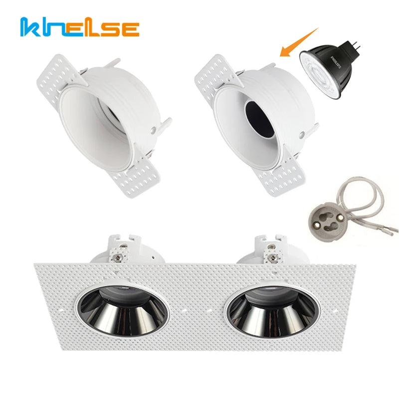 lot spots led encastrés blanc grille hexagonale anti reflet réglable moderne