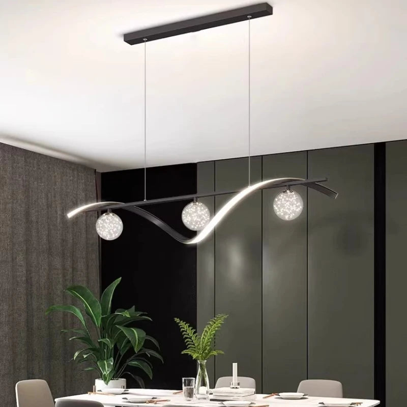 suspension lumineuse moderne or noir blanc sphères translucides élégant led chambre salon