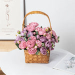 bouquet artificiel pivoines blanc rose intérieur mariage décoration vase romantique classique anniversaire événement
