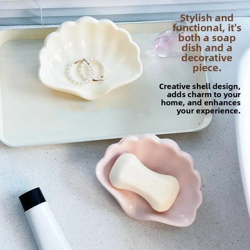 porte savon céramique forme cœur rose blanc facile nettoyer décoration romantique salle bain douche