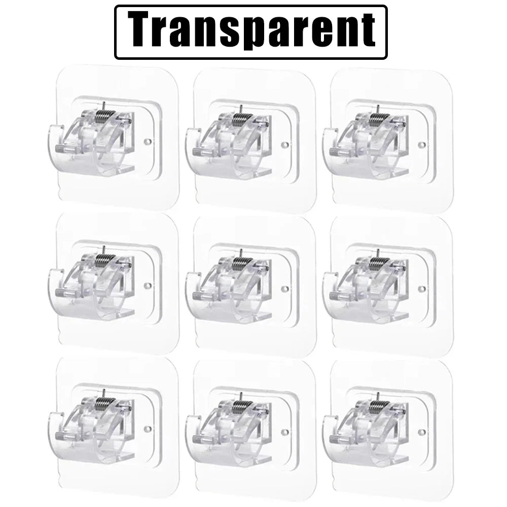 crochets muraux adhésifs transparents blancs noirs modernes rangement douche 12 pièces