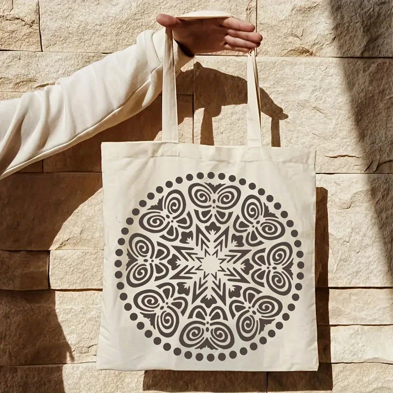 stencils mandala blanc or ornements floraux artisanal élégants peinture bricolage décoration murale bois tissu