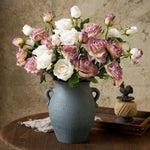 bouquet roses artificielles fleurs soie décoratives mariage anniversaire intérieur decoration
