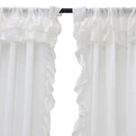 rideau blanc volants classique chambre salon decoration maison polyester 140x260cm