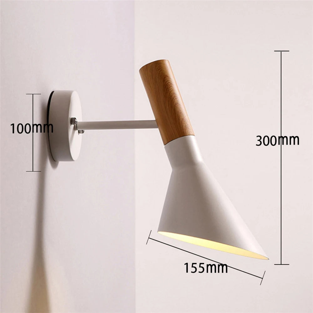 applique murale led moderne bois blanc scandinave fixée mur entrée chambre cuisine