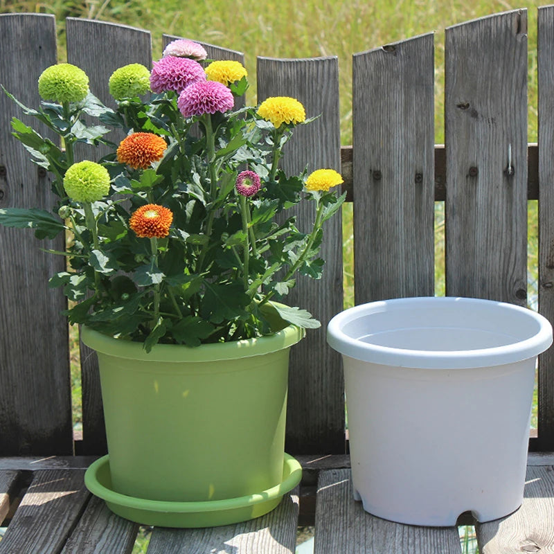 pots fleurs vert blanc gris moderne simples grille drainage plateau support