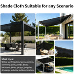 toile d'ombrage noire maille fine anneaux cordes jardin terrasse patio extérieur