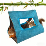 tente oiseaux verte bleue rose simple moderne coton jute annneau métalliqueextérieur intérieur