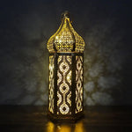 lanternes métal or ajourées marocain oriental décoration intérieur extérieur anneaux accrochage eïd festive