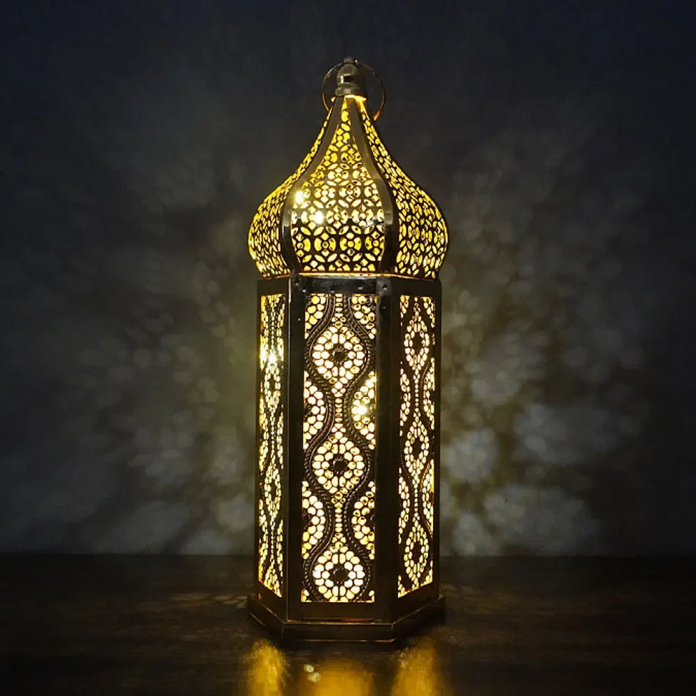lanternes métal or ajourées marocain oriental décoration intérieur extérieur anneaux accrochage eïd festive