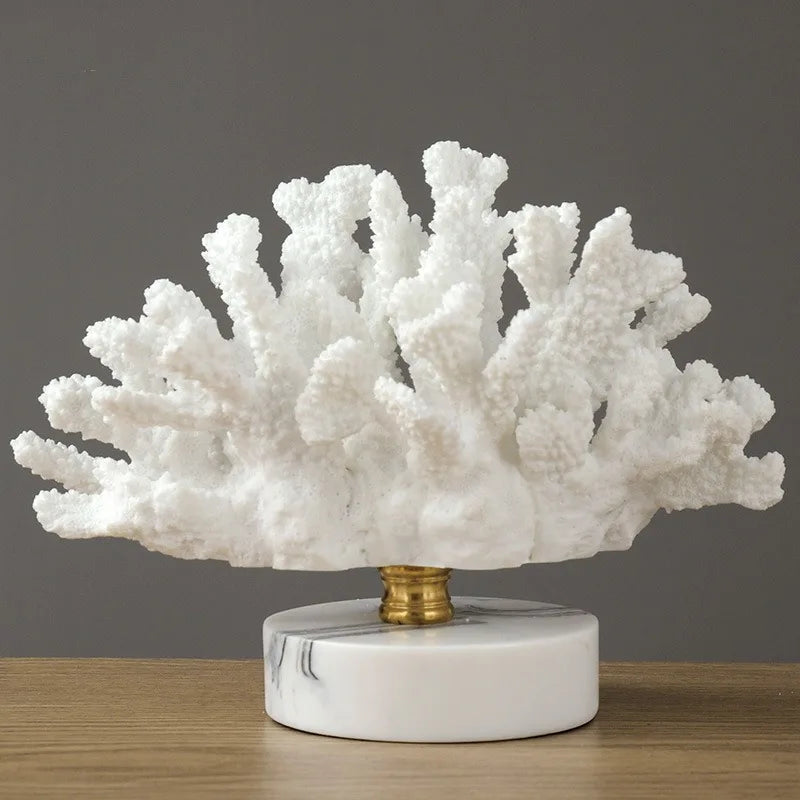 décoration murale corail résine blanc or marbre structure ramifiée texture poreuse contemporain