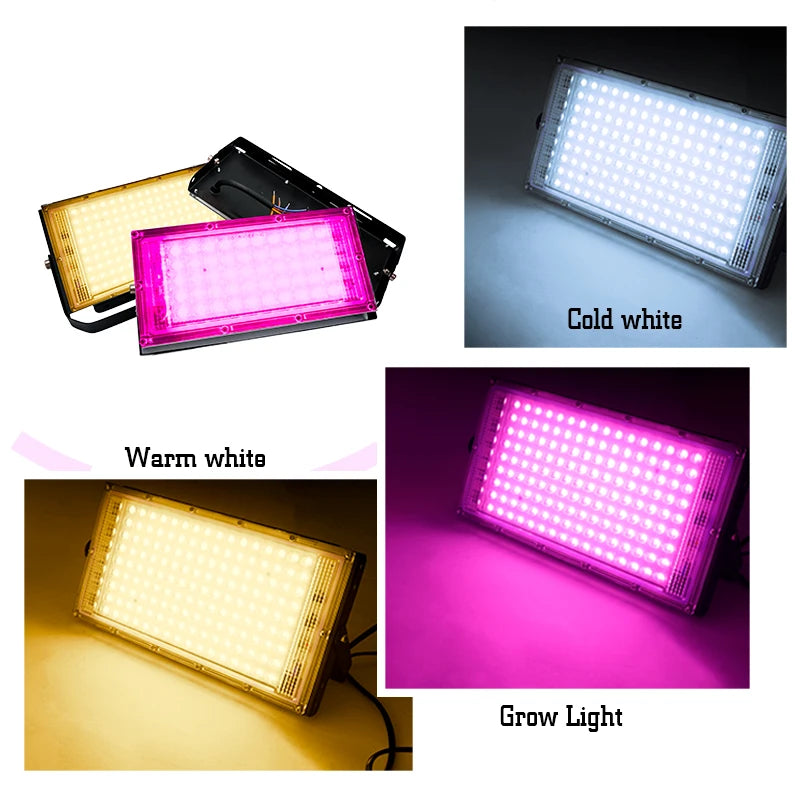 projecteur led violet blanc moderne ip65 50w 100w grille clips