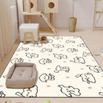 tapis imperméable anti dérapant rapide chiens blanc noir motif chiots étoiles moderne chambre animal