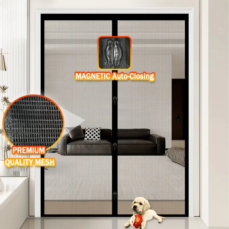 rideau moustiquaire noir maille fine opacité moderne clips magnétiques porte anti moustiques été robuste