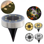 lampe solaire extérieure led argentée moderne facile ip68 étanche lumière chaude blanc