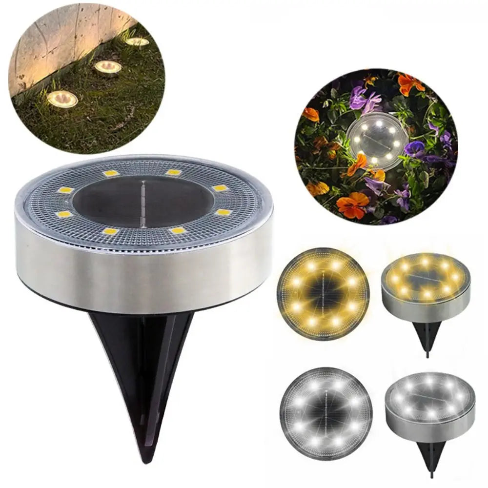 lampe solaire extérieure led argentée moderne facile ip68 étanche lumière chaude blanc