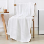 serviette bain coton bleu rose blanc rayures horizontales rapide absorbante machine moderne douce