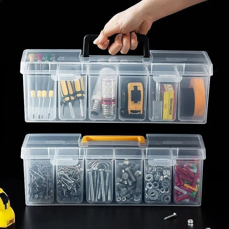 boîte rangement outils compartiments transparent vis boulons écrous utilitaire industrielle multifonctionnelle porte objets