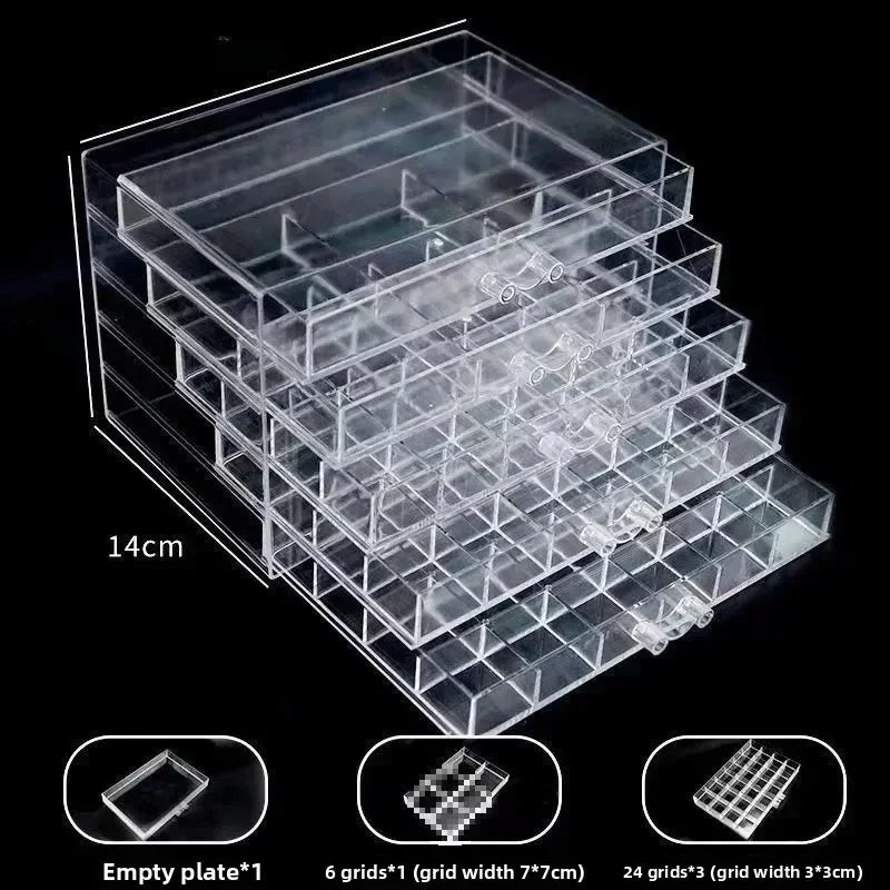 boîte rangement bijoux transparente velours pvc moderne poignées strass bagues colliers chaînes