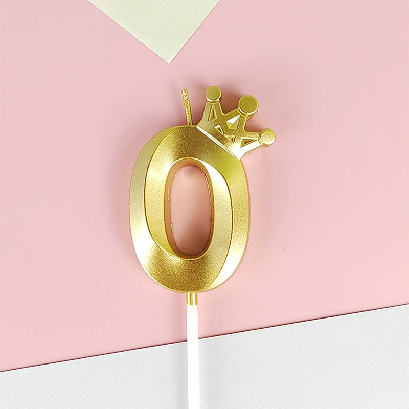 bougies chiffres or festives moderne couronne pique anniversaire mariage numérotation
