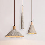 lampe suspendue marbre blanc cassé moderne rayures horizontales légèrement irrégulières