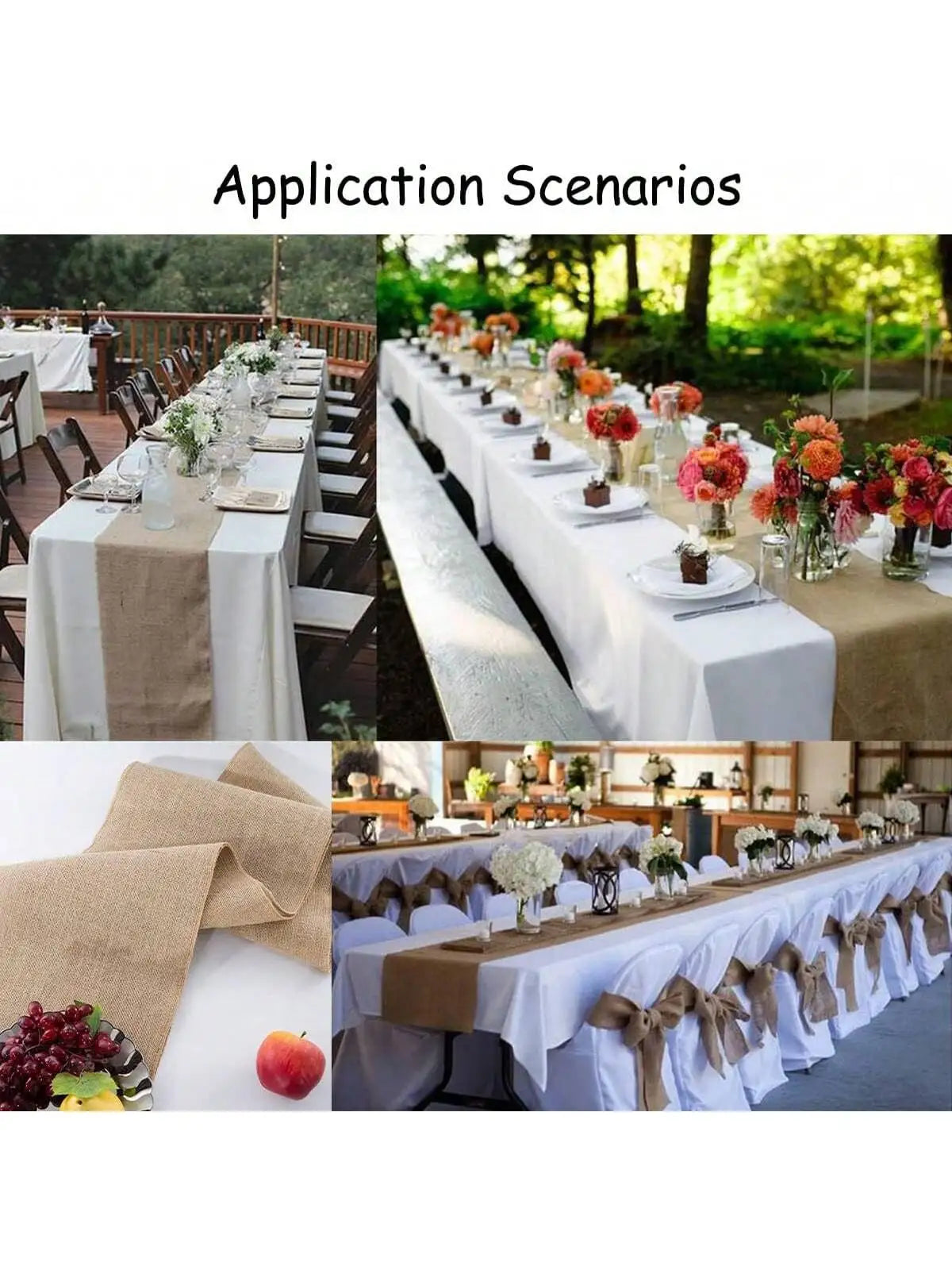 tapis juteux rustique toile jute mariage décoration événementnel nappe matériaux naturels textures grossières
